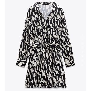 Zara belted mini shirt dress